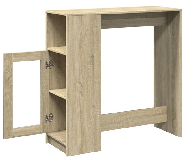 Sonoma tölgy szerelt fa bárasztal tárolókkal 101x40x103,5 cm