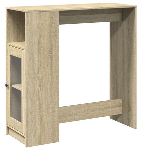 Sonoma tölgy szerelt fa bárasztal tárolókkal 101x40x103,5 cm