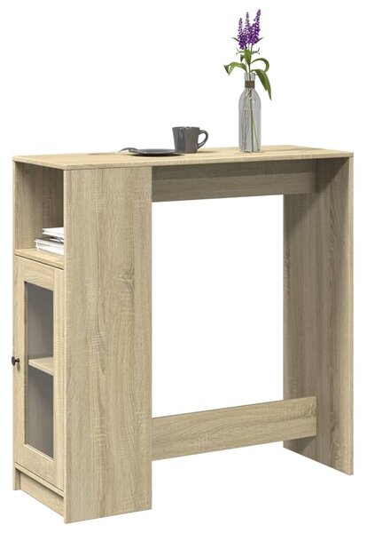 Sonoma tölgy szerelt fa bárasztal tárolókkal 101x40x103,5 cm
