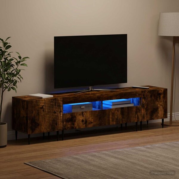 VidaXL 3 darabos LED TV szekrény Füstös Tölgy Szerelt Fa