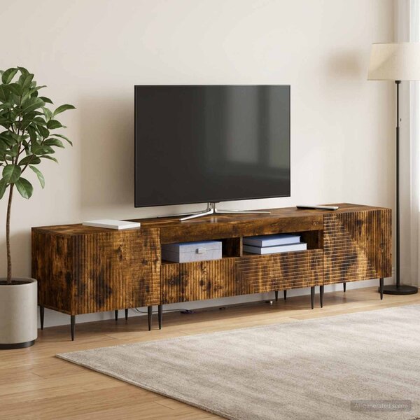 VidaXL 3 darabos LED TV szekrény Füstös Tölgy Szerelt Fa
