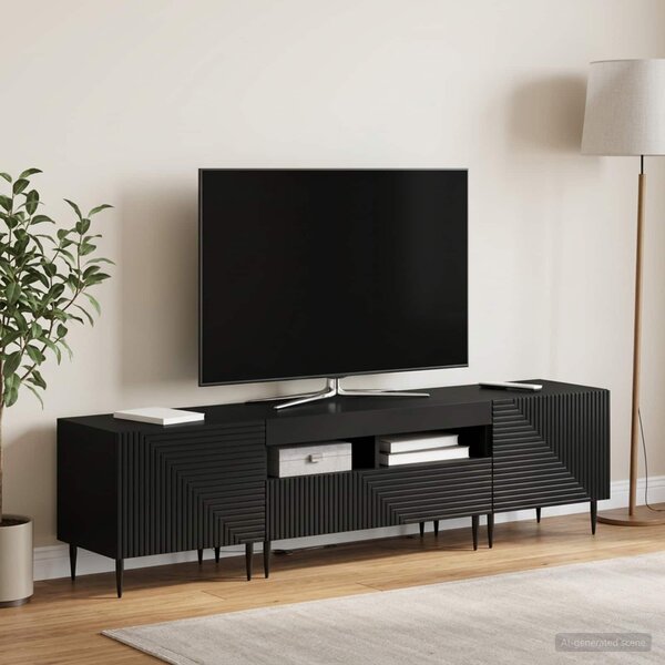 VidaXL 3 darabos LED TV szekrény Fekete Szerelt Fa