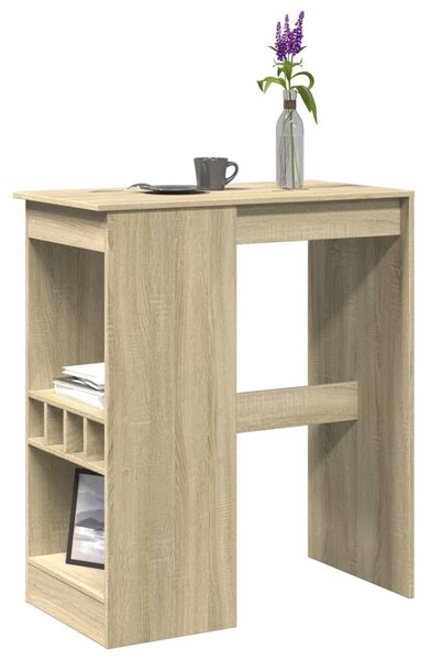 Sonoma tölgy szerelt fa bárasztal tárolókkal 90x47,5x103,5 cm