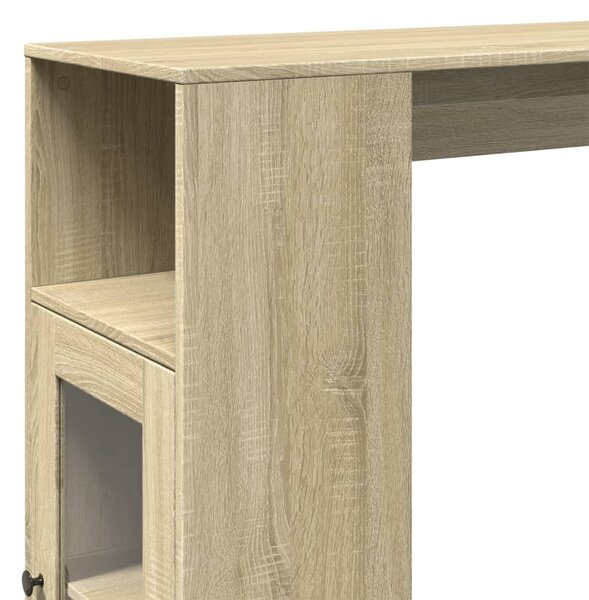 Sonoma tölgy szerelt fa bárasztal tárolókkal 101x40x103,5 cm