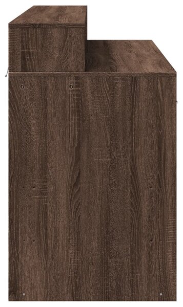 Barna tölgy színű szerelt fa íróasztal LED-ekkel 120x55x91 cm