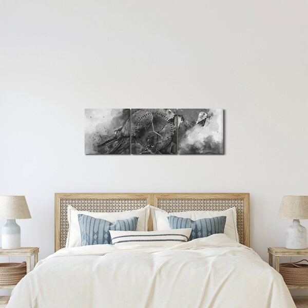 Kép - Akvarell papagájok (órával) (90x30 cm)