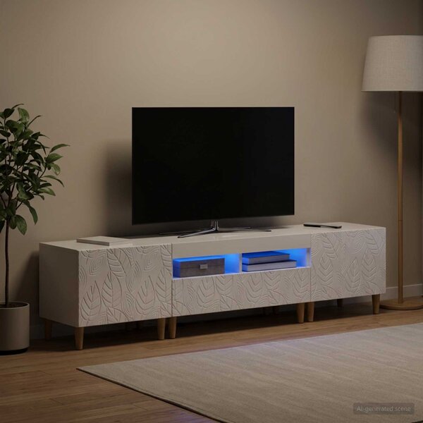 VidaXL 5 darabos LED TV szekrény Magasfényű Fehér Szerelt Fa