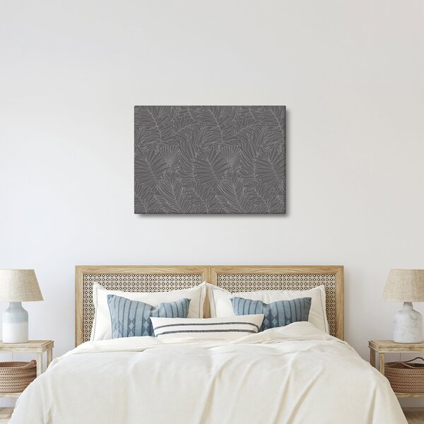 Kép - Szürke pálmalevelek (70x50 cm)