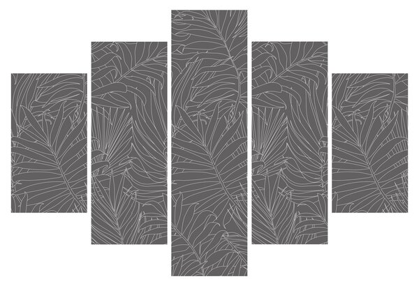 Kép - Szürke pálmalevelek (150x105 cm)