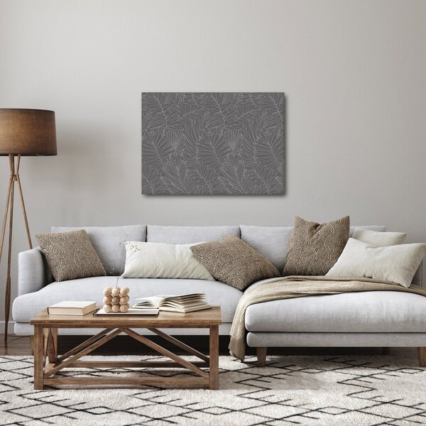 Kép - Szürke pálmalevelek (70x50 cm)