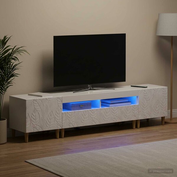 VidaXL 5 darabos LED TV szekrény Magasfényű Fehér Szerelt Fa