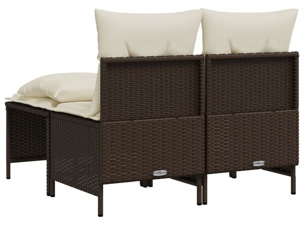 4 részes barna polyrattan kerti ülőgarnitúra párnákkal