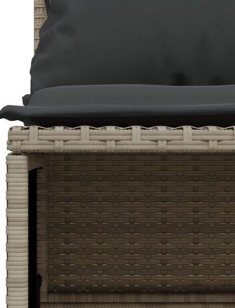4 részes világosszürke polyrattan kerti ülőgarnitúra párnákkal