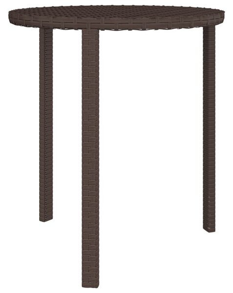 3 db barna polyrattan kerti kisasztal