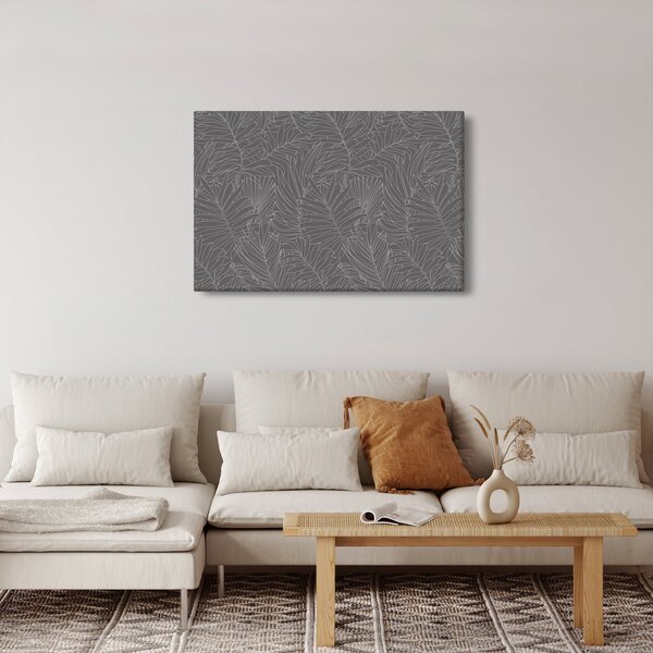 Kép - Szürke pálmalevelek (90x60 cm)
