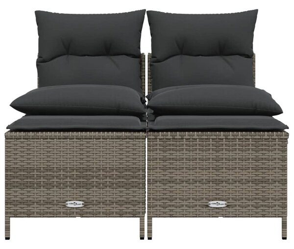 4 részes szürke polyrattan kerti ülőgarnitúra párnákkal