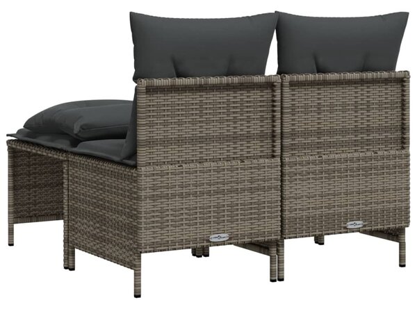4 részes szürke polyrattan kerti ülőgarnitúra párnákkal