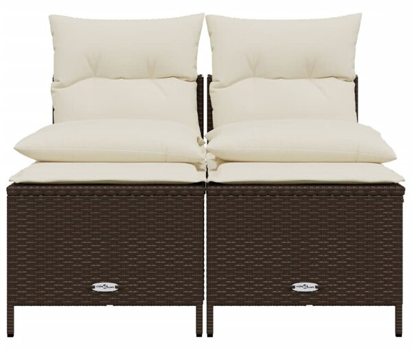 4 részes barna polyrattan kerti ülőgarnitúra párnákkal