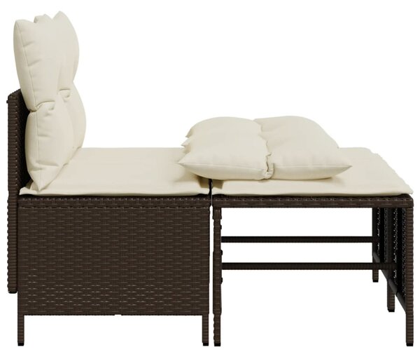 4 részes barna polyrattan kerti ülőgarnitúra párnákkal