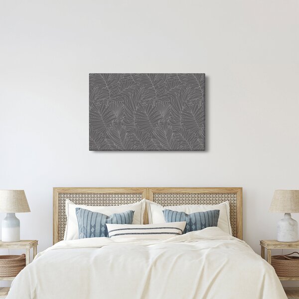 Kép - Szürke pálmalevelek (90x60 cm)