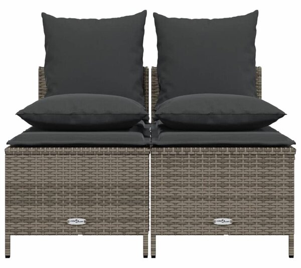 4 részes szürke polyrattan kerti ülőgarnitúra párnákkal
