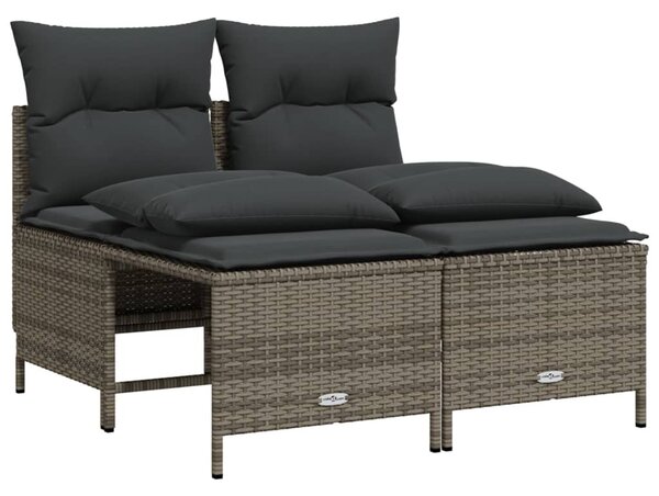 4 részes szürke polyrattan kerti ülőgarnitúra párnákkal