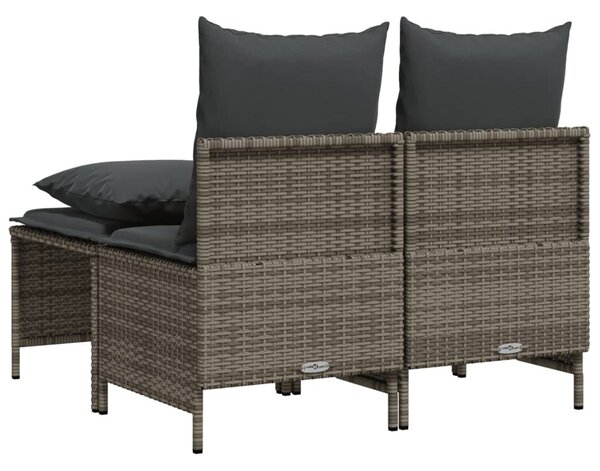 4 részes szürke polyrattan kerti ülőgarnitúra párnákkal