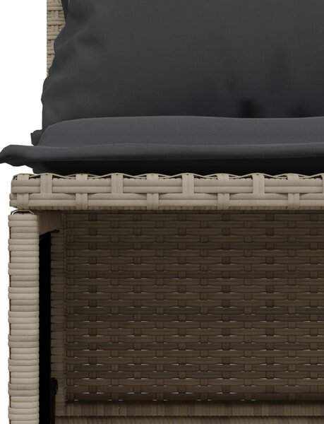 4 részes világosszürke polyrattan kerti ülőgarnitúra párnákkal