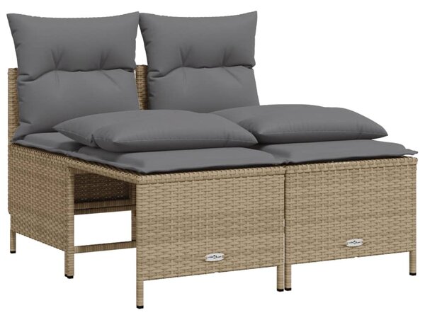 4 részes bézs polyrattan kerti ülőgarnitúra párnákkal
