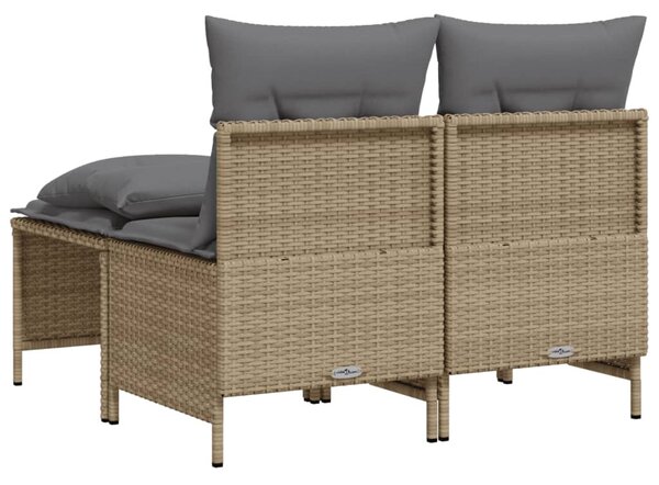 4 részes bézs polyrattan kerti ülőgarnitúra párnákkal