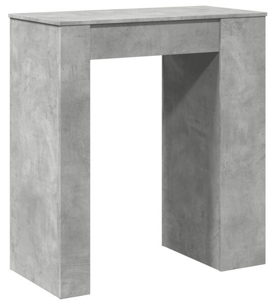 Betonszürke szerelt fa tárolórekeszes bárasztal 95x47x103,5 cm