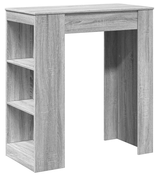 Szürke sonoma szerelt fa bárasztal tárolókkal 95x47x103,5 cm