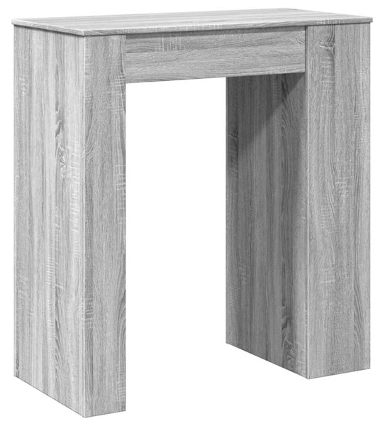 Szürke sonoma szerelt fa bárasztal tárolókkal 95x47x103,5 cm