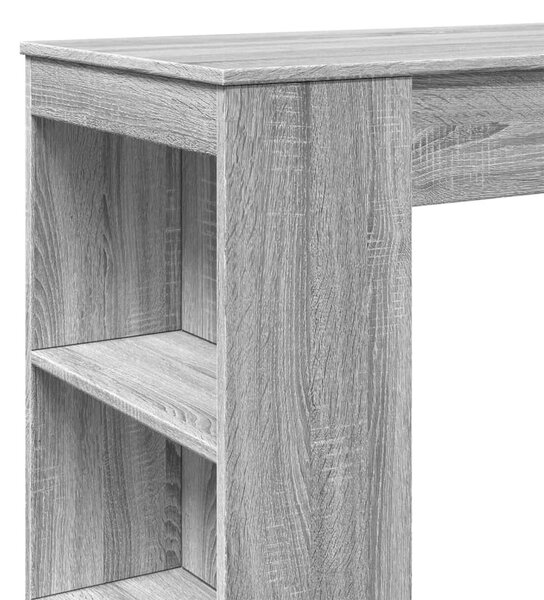 Szürke sonoma szerelt fa bárasztal tárolókkal 95x47x103,5 cm