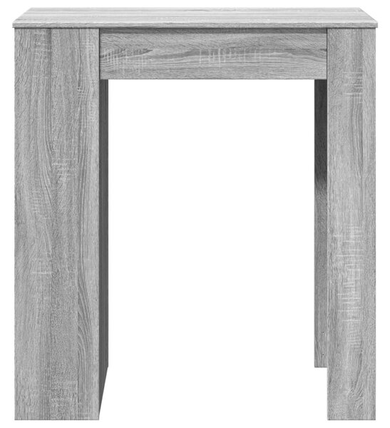 Szürke sonoma szerelt fa bárasztal tárolókkal 95x47x103,5 cm