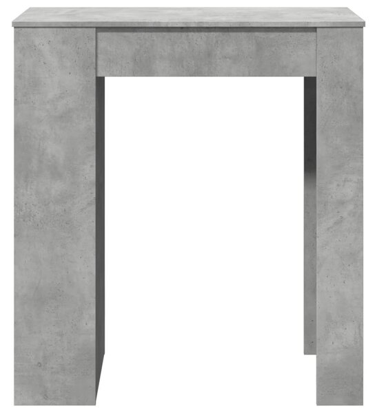 Betonszürke szerelt fa tárolórekeszes bárasztal 95x47x103,5 cm