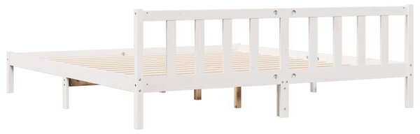 Fehér tömör fenyő extra hosszú ágykeret matrac nélkül 180x210cm