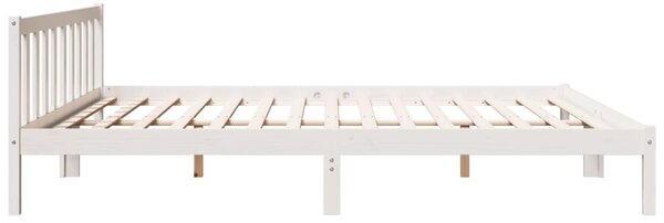 Fehér tömör fenyő extra hosszú ágykeret matrac nélkül 180x210cm
