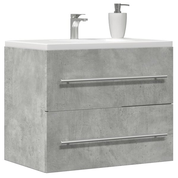 Betonszürke szerelt fa mosdószekrény 60 x 38,5 x 48 cm