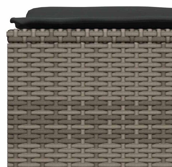 4 db szürke polyrattan kerti szék párnákkal