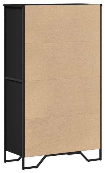 Fekete szerelt fa magasszekrény 79,5 x 35,5 x 137,5 cm