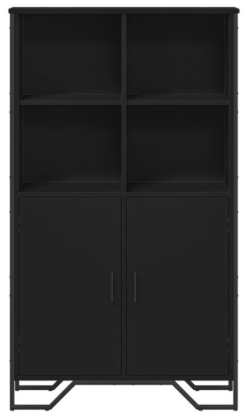 Fekete szerelt fa magasszekrény 79,5 x 35,5 x 137,5 cm