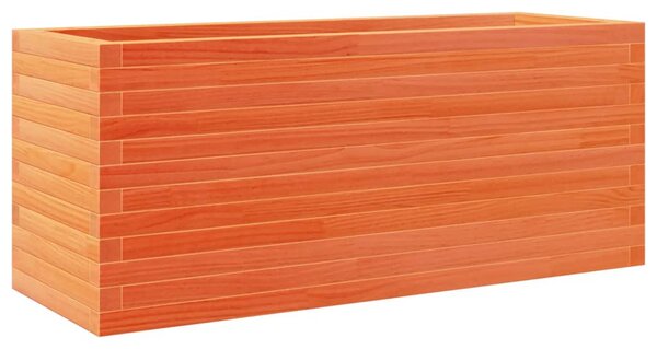 Viaszbarna tömör fenyőfa kerti virágláda 110 x 40 x 46 cm