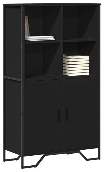 Fekete szerelt fa magasszekrény 79,5 x 35,5 x 137,5 cm