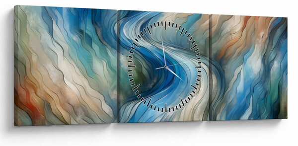 Kép - Absztrakt áramlat (órával) (90x30 cm)