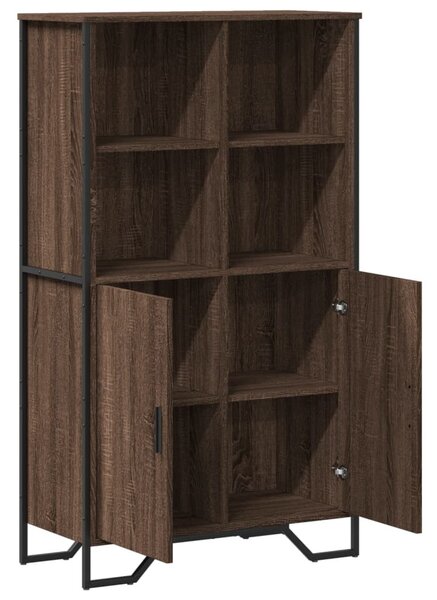 Barna tölgy színű szerelt fa magasszekrény 79,5x35,5x137,5 cm