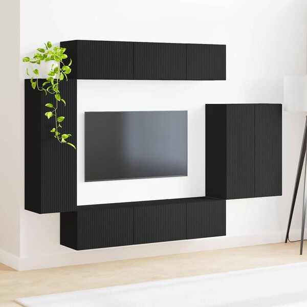 VidaXL TV falit kabinet szett 6 db Fekete