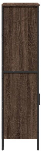 Barna tölgy színű szerelt fa magasszekrény 79,5x35,5x137,5 cm