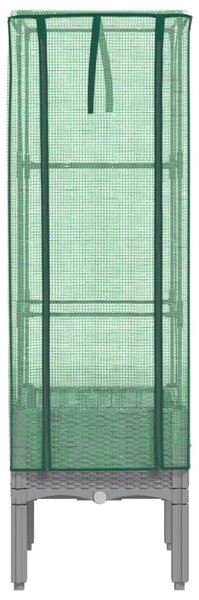 Rattan megjelenésű magaságyás melegháztakaróval 40x40x140 cm