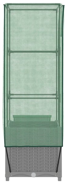 Rattan megjelenésű magaságyás melegháztakaróval 40x40x139 cm
